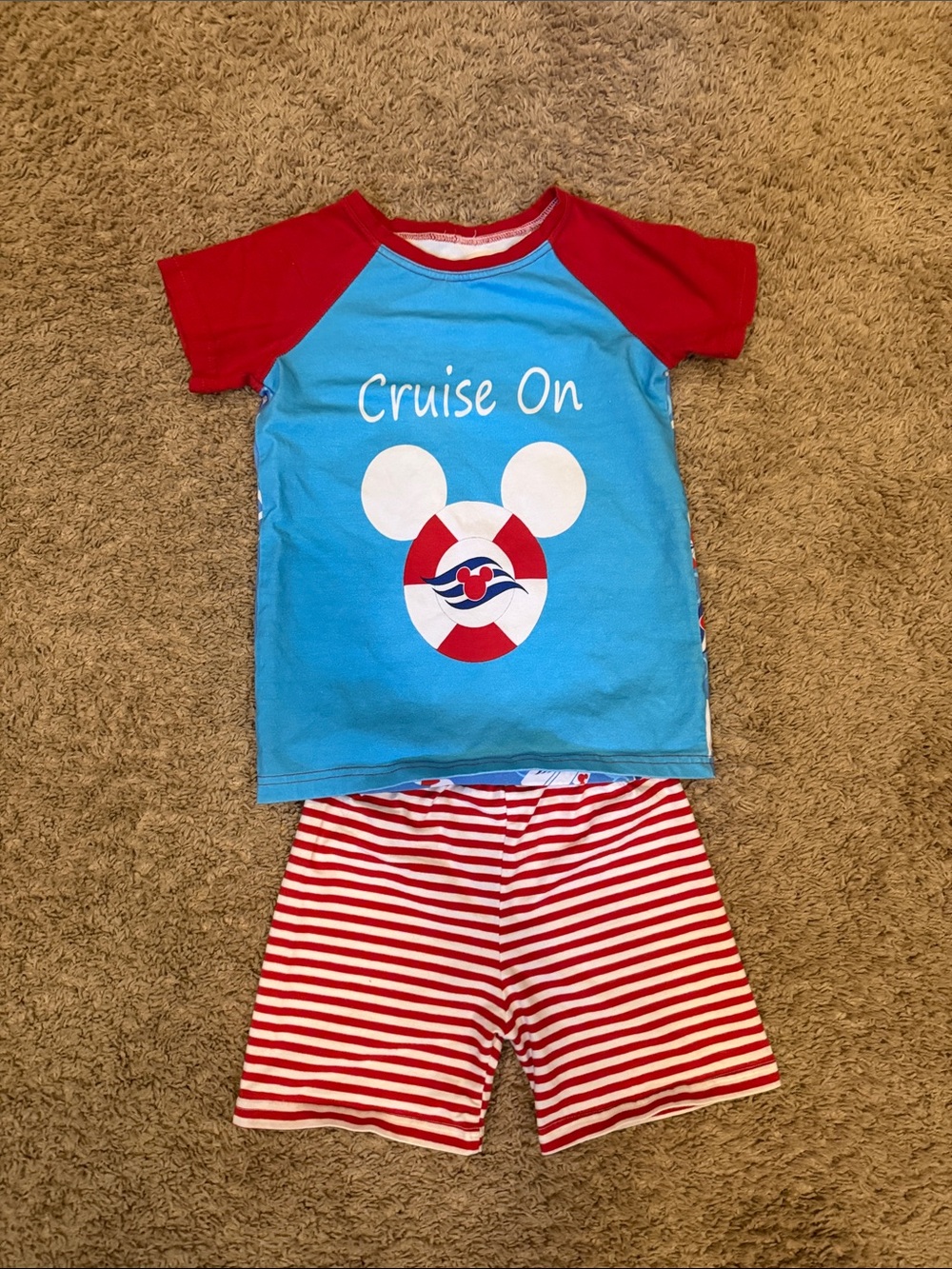 Disney Cruise On Kids Set - Red & Blue size 7